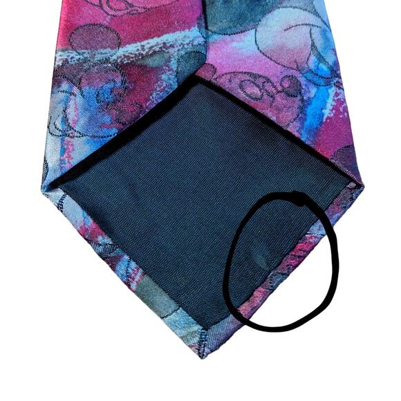 Vintage Disney Cervantes Mickey Mouse Tie Silk Blend Abstract Print Made in USA - Picture 7 of 7